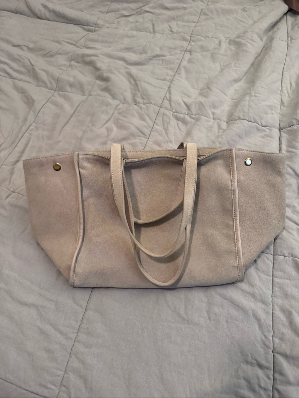 Classic Beige Suede Tote Bag - Brand